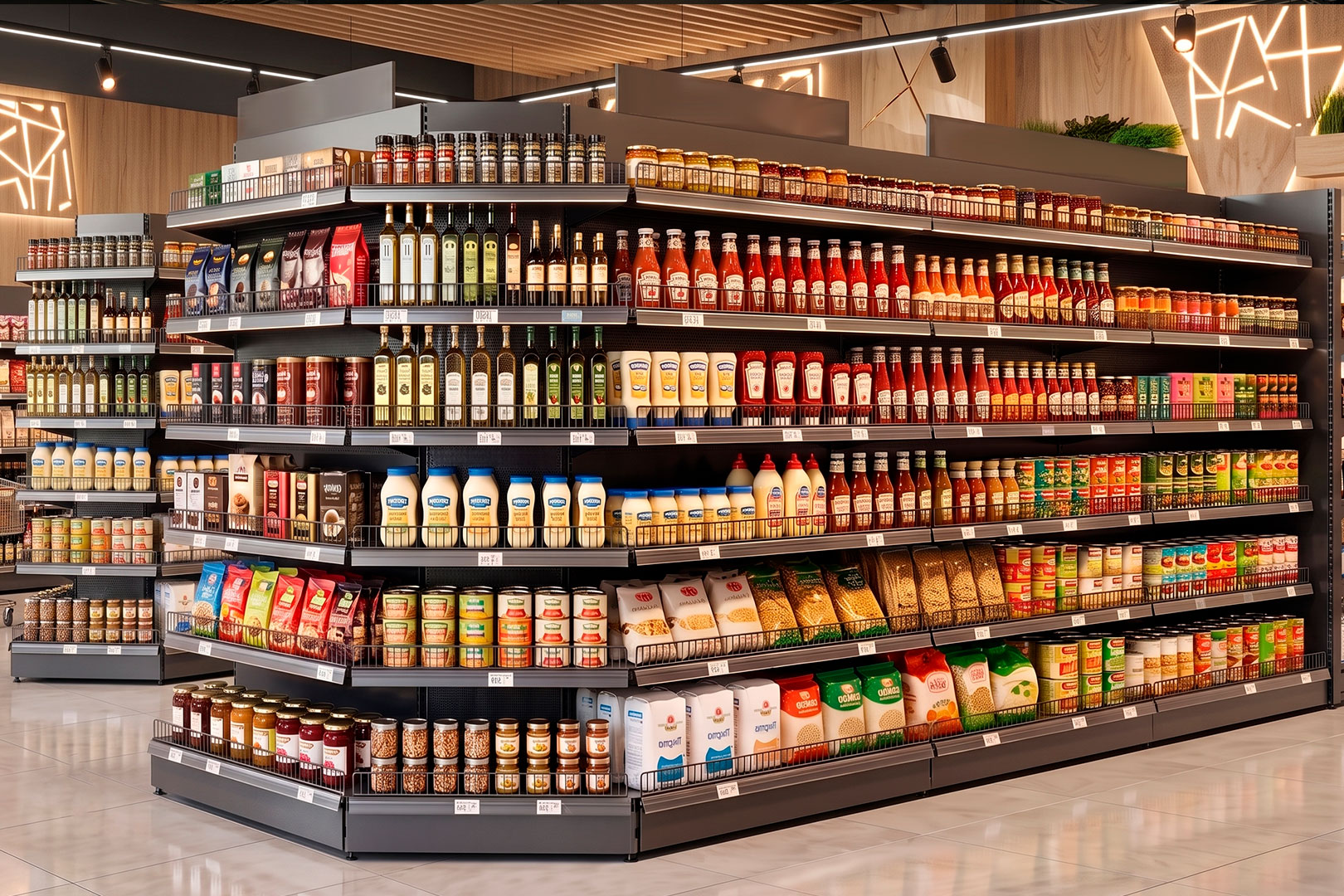 Wall-mounted external corner shelving unit with shelves Wall-mounted external corner shelving unit with shelves
