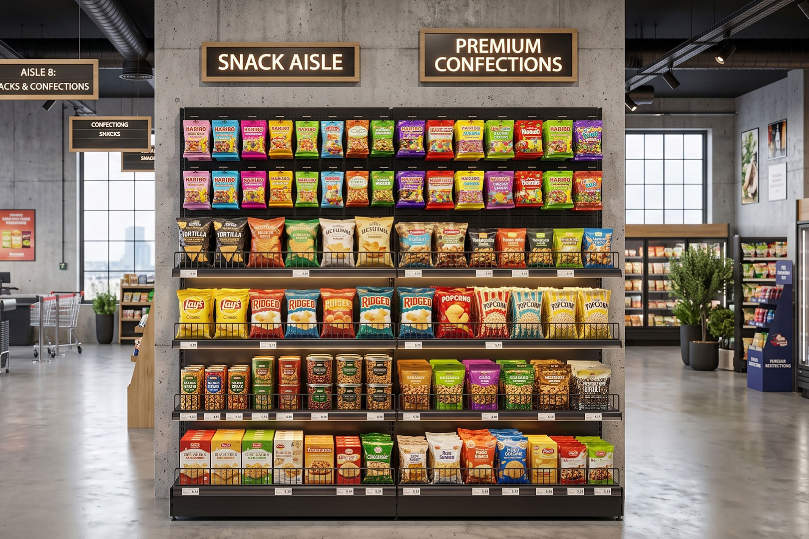 Wall shelving with perforated panels and hooks Wall shelving with perforated panels and hooks